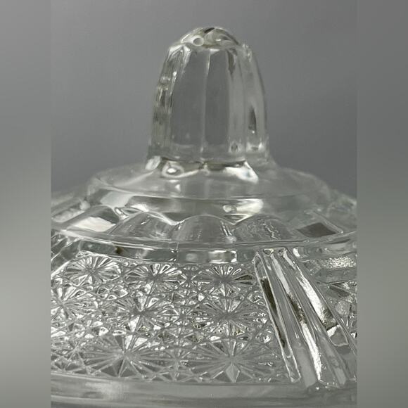 Pair of Vintage Pressed Glass Jam‎ Jars or Candy Dishes - Picture 8 of 10